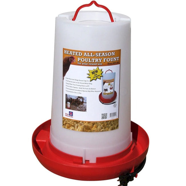 3 Gallon Heated Poultry Waterer