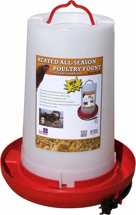 3 Gallon Heated Poultry Waterer