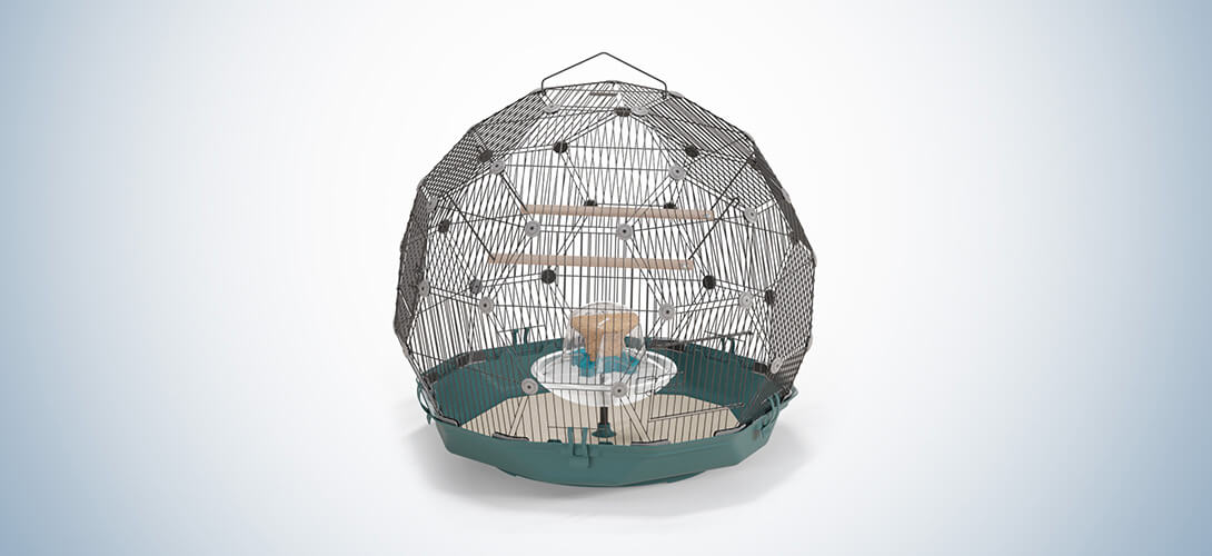 Open Box Geo Bird Cage - Teal / Black