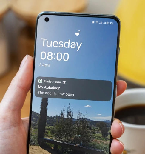Omlet mobile app to control Smart Autodoor